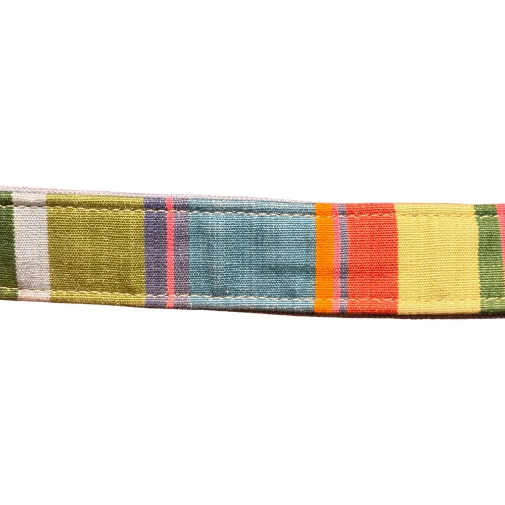 Leather Man Ltd Men's Sz 36 Multi Color Stripe Leather Belt Preppy - Picture 4 of 10